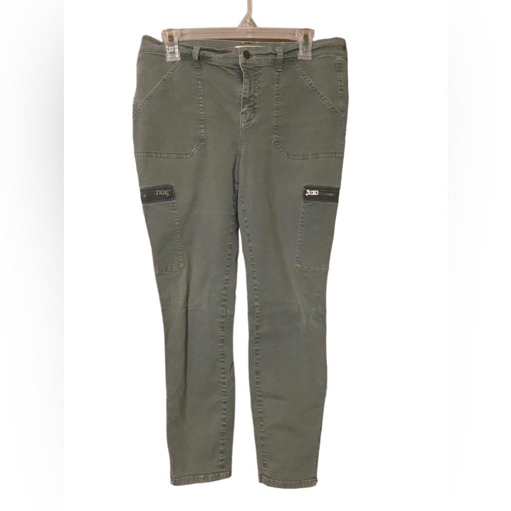 Madewell Cargo Pants Women's 30 Army Green Skinny Fatigue Ankle Zip Pockets